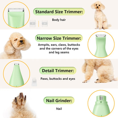 [Juggler] Fuzzyfix 4 in 1 Dog Grooming Kit , Cordless Cat Paw Trimmer Dog Nail Grinder, for Cat Matted Hair and Small Dogs Thick Coats